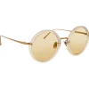 Linda Farrow - Tracy Round Sunglasses in Milky Peach - LFL239C57SUN - Linda Farrow Eyewear - Avvenice