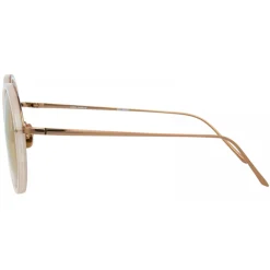 Linda Farrow - Tracy Round Sunglasses in Milky Peach - LFL239C57SUN - Linda Farrow Eyewear - Avvenice