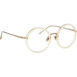 Linda Farrow - Tracy Round Optical Glasses in Milky Pink - LFL239C35OPT - Linda Farrow Eyewear - Avvenice