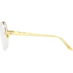 Linda Farrow - Tracy Round Optical Glasses in Milky Grey - LFL239C37OPT - Linda Farrow Eyewear - Avvenice