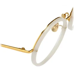Linda Farrow - Tracy Round Optical Glasses in Milky Grey - LFL239C37OPT - Linda Farrow Eyewear - Avvenice