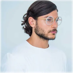 Linda Farrow - Tracy Round Optical Glasses in Milky Grey - LFL239C37OPT - Linda Farrow Eyewear - Avvenice