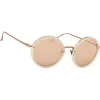 Linda Farrow - Tracy Round Sunglasses in Milky Pink - LFL239C29SUN - Linda Farrow Eyewear - Avvenice