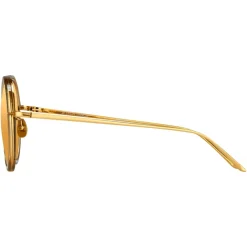 Linda Farrow - Tracy Round Sunglasses in Dew - LFL239C45SUN - Linda Farrow Eyewear - Avvenice