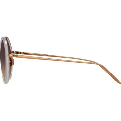 Linda Farrow - Tracy Round Sunglasses in Candyfloss - LFL239C46SUN - Linda Farrow Eyewear - Avvenice