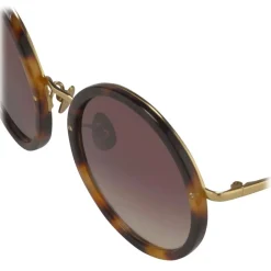 Linda Farrow - Tracy Round Sunglasses in Tortoiseshell - LFL239C12SUN - Linda Farrow Eyewear - Avvenice