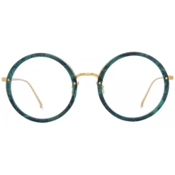 Linda Farrow - Tracy Round Optical Glasses in Jade - LFL239C53OPT - Linda Farrow Eyewear - Avvenice
