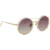 Linda Farrow - Tracy Round Sunglasses in Quartz - LFL239C51SUN - Linda Farrow Eyewear - Avvenice