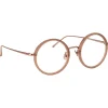 Linda Farrow - Tracy Round Optical Glasses in Mink - LFL239C16OPT - Linda Farrow Eyewear - Avvenice