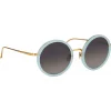 Linda Farrow - Tracy Round Sunglasses in Spearmint - LFL239C48SUN - Linda Farrow Eyewear - Avvenice