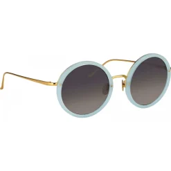 Linda Farrow - Tracy Round Sunglasses in Spearmint - LFL239C48SUN - Linda Farrow Eyewear - Avvenice