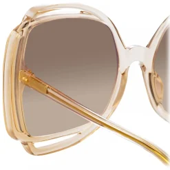 Linda Farrow - Valentina Squared Sunglasses in Ash - LFL1173C4SUN - Linda Farrow Eyewear - Avvenice