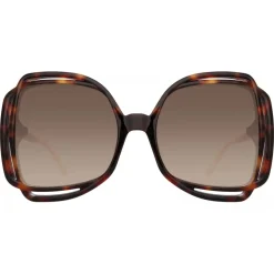 Linda Farrow - Valentina Squared Sunglasses in Tortoiseshell - LFL1173C2SUN - Linda Farrow Eyewear - Avvenice