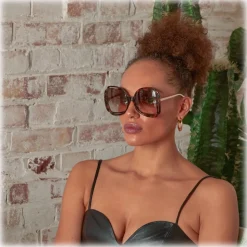 Linda Farrow - Valentina Squared Sunglasses in Tortoiseshell - LFL1173C2SUN - Linda Farrow Eyewear - Avvenice