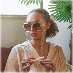 Linda Farrow - Valentina Squared Sunglasses in Orange - LFL1173C5SUN - Linda Farrow Eyewear - Avvenice