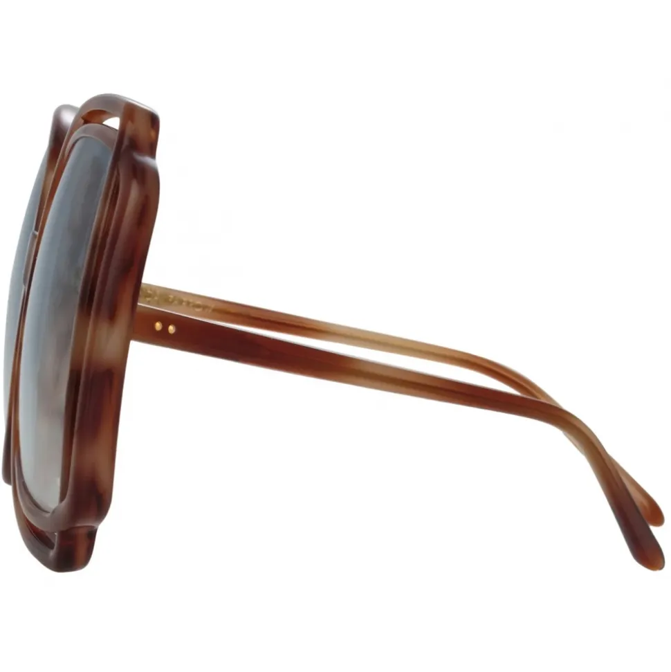 Linda Farrow - Valentina Squared Sunglasses in Horn - LFL1173C3SUN - Linda Farrow Eyewear - Avvenice