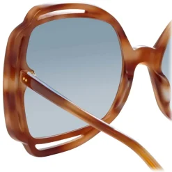 Linda Farrow - Valentina Squared Sunglasses in Horn - LFL1173C3SUN - Linda Farrow Eyewear - Avvenice