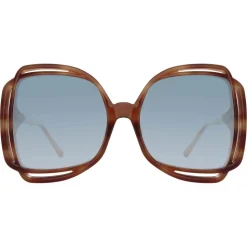 Linda Farrow - Valentina Squared Sunglasses in Horn - LFL1173C3SUN - Linda Farrow Eyewear - Avvenice