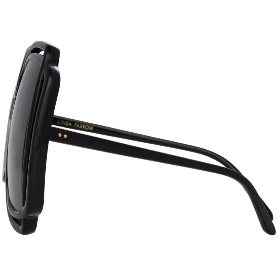 Linda Farrow - Valentina Squared Sunglasses in Black - LFL1173C1SUN - Linda Farrow Eyewear - Avvenice