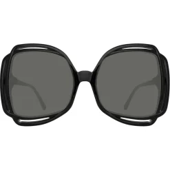 Linda Farrow - Valentina Squared Sunglasses in Black - LFL1173C1SUN - Linda Farrow Eyewear - Avvenice