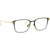 Linda Farrow - Willis A Rectangular Optical Glasses in Black Yellow Gold - LF46AC1OPT - Linda Farrow Eyewear - Avvenice