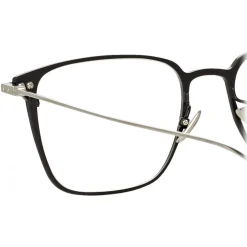 Linda Farrow - Willis A Rectangular Optical Glasses in Black White Gold - LF46AC2OPT - Linda Farrow Eyewear - Avvenice