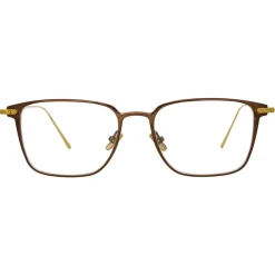 Linda Farrow - Willis Rectangular Optical Glasses in Brown - LF46C3OPT - Linda Farrow Eyewear - Avvenice