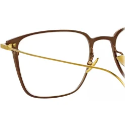 Linda Farrow - Willis Rectangular Optical Glasses in Brown - LF46C3OPT - Linda Farrow Eyewear - Avvenice