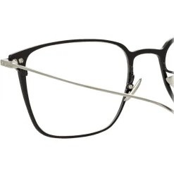Linda Farrow - Willis Rectangular Optical Glasses in Black White Gold - LF46C2OPT - Linda Farrow Eyewear - Avvenice