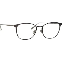 Linda Farrow - Xate Rectangular Optical Glasses in Black White Gold - LFL1235C2OPT - Linda Farrow Eyewear - Avvenice