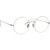 Linda Farrow - Zaha Round Optical Glasses in White Gold - LF32C2OPT - Linda Farrow Eyewear - Avvenice