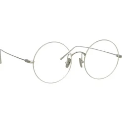 Linda Farrow - Zaha Round Optical Glasses in White Gold - LF32C2OPT - Linda Farrow Eyewear - Avvenice