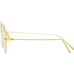 Linda Farrow - Zaha Round Optical Glasses in Yellow Gold - LF32C1OPT - Linda Farrow Eyewear - Avvenice