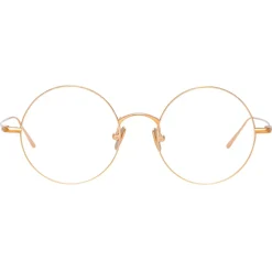 Linda Farrow - Zaha Round Optical Glasses in Rose Gold - LF32C3OPT - Linda Farrow Eyewear - Avvenice