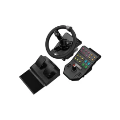 Logitech - Heavy Equipment Bundle - Simulation Wheel, Pedals and Side Panel Control Deck - Simulator - Avvenice