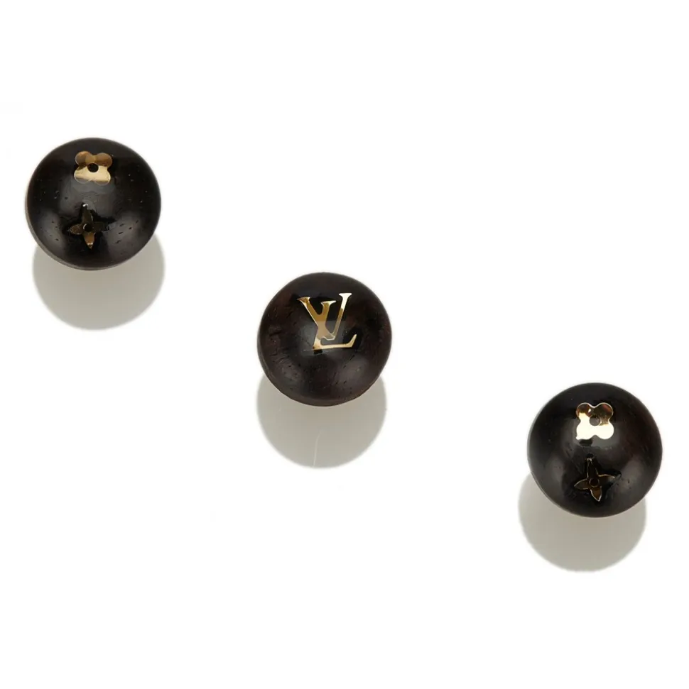 Louis Vuitton Vintage - 3 pc Set Monogram Earrings - Brown Gold - Wood - LV Earrings - Luxury High Quality - Avvenice