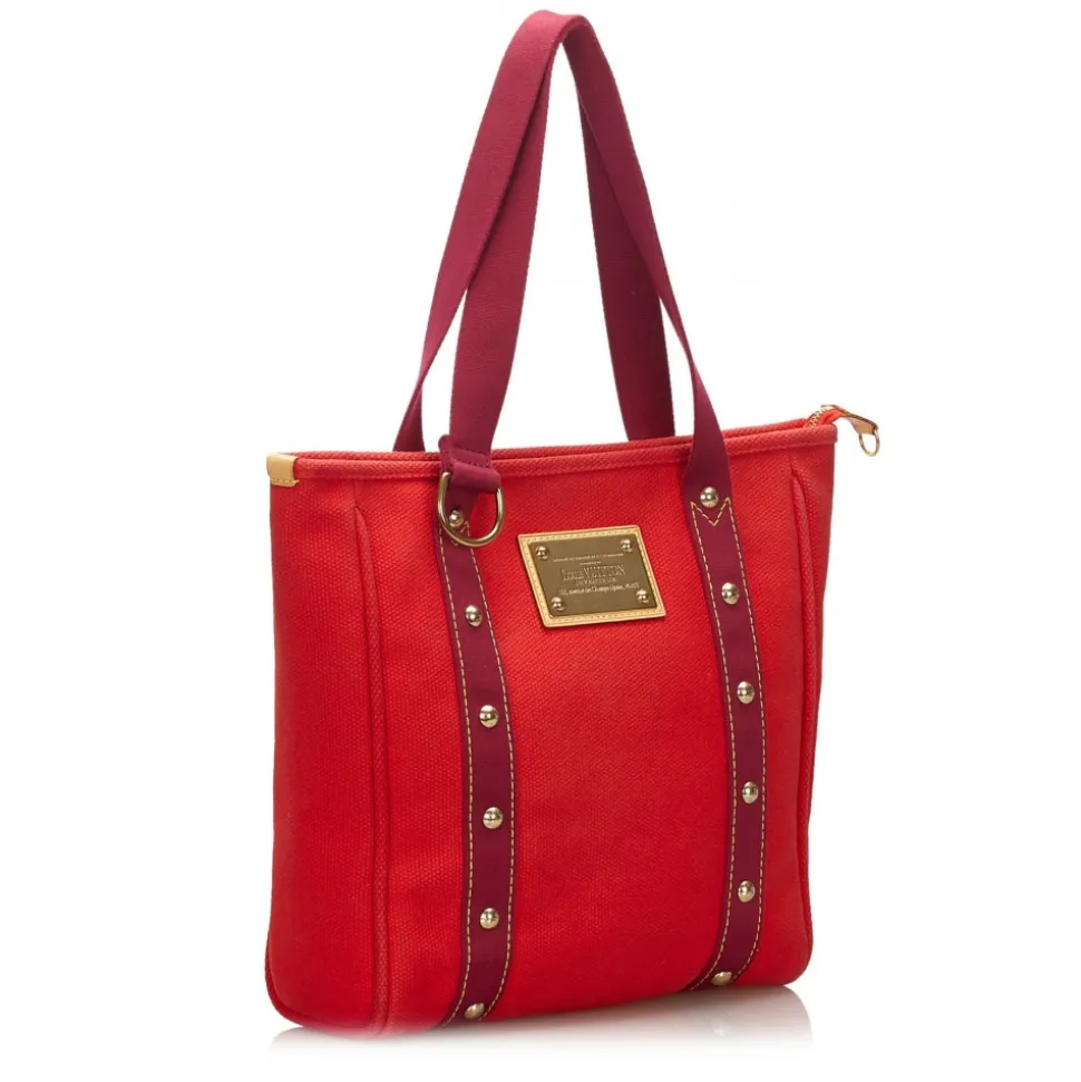 Louis Vuitton Vintage - Antigua Cabas MM Bag - Red - Fabric and Canvas Handbag - Luxury High Quality - Avvenice