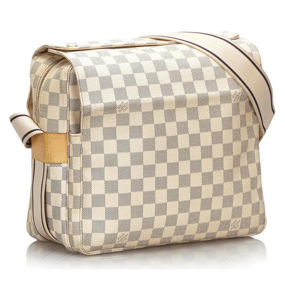 Louis Vuitton Vintage - Damier Azur Naviglio Bag - White Ivory Blue - Damier Leather Handbag - Luxury High Quality - Avvenice