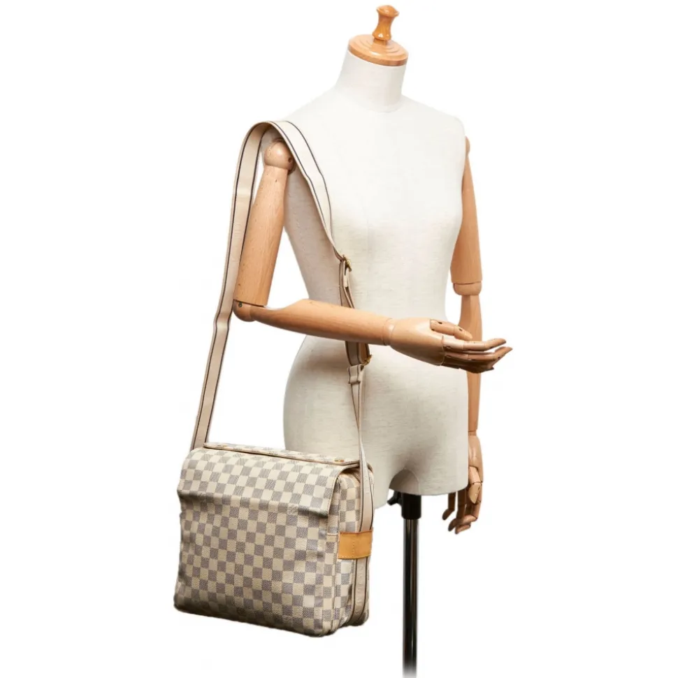 Louis Vuitton Vintage - Damier Azur Naviglio Bag - White Ivory Blue - Damier Leather Handbag - Luxury High Quality - Avvenice