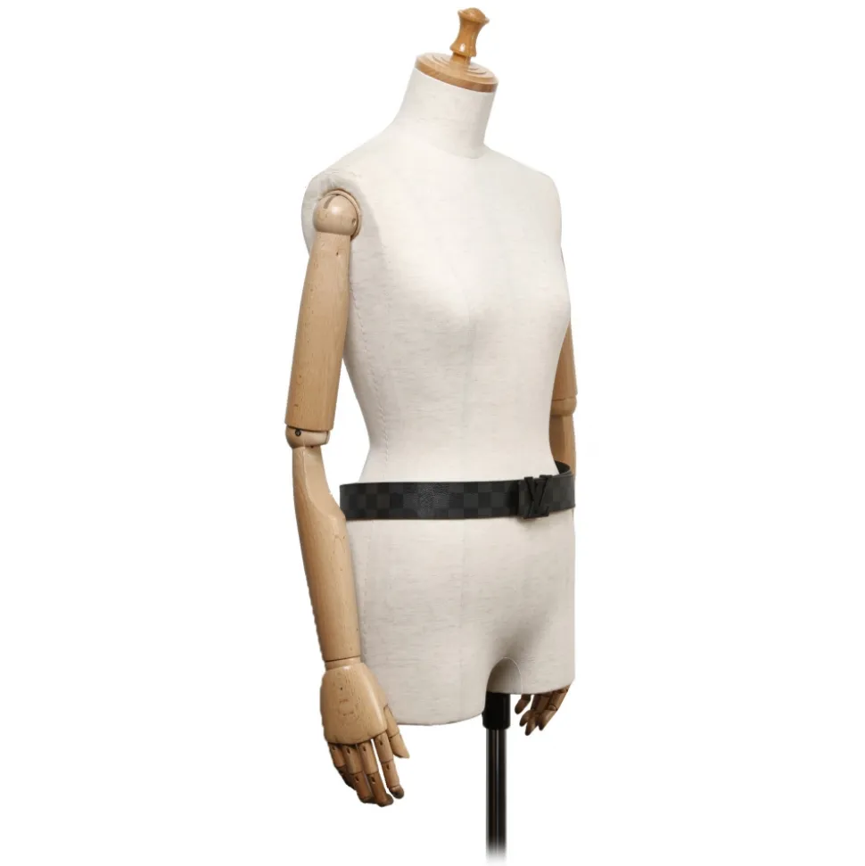 Louis Vuitton Vintage - Damier Graphie Initiales Belt - Black Gray - Leather Belt - Luxury High Quality - Avvenice