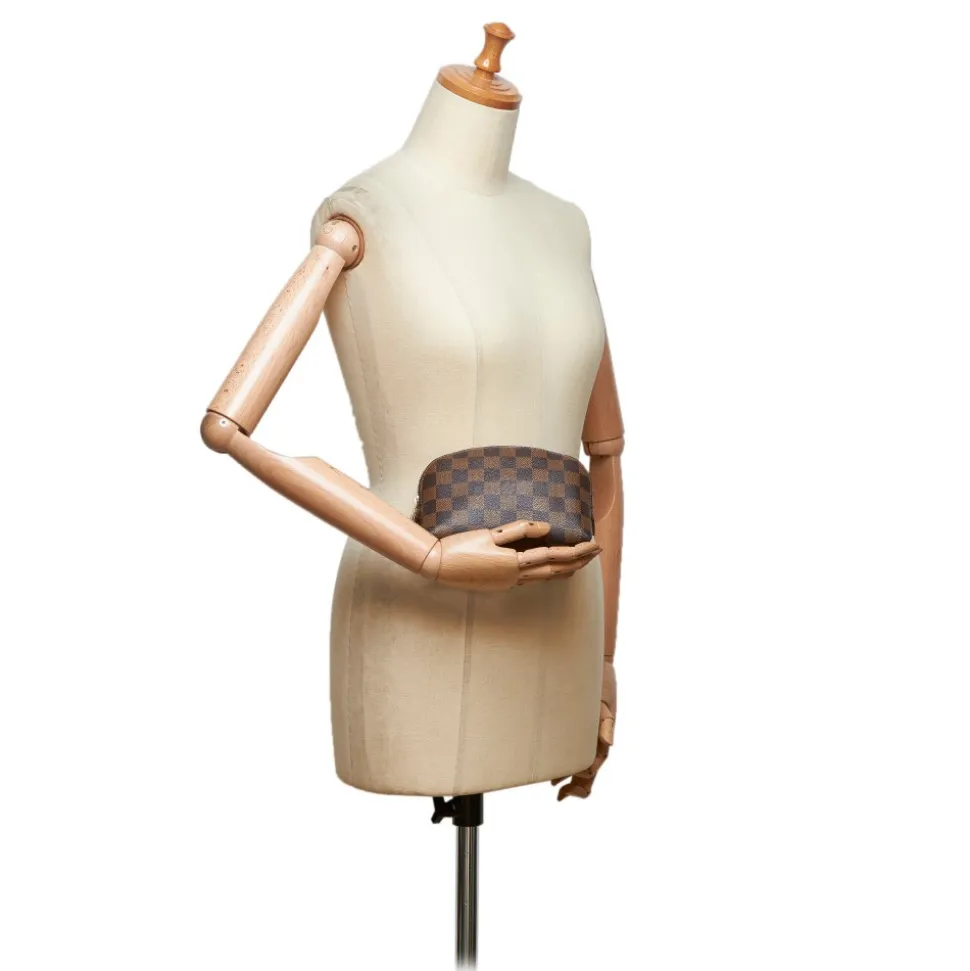 Louis Vuitton Vintage - Damier Ebene Cosmetic Pouch - Brown - Damier Canvas and Leather Handbag - Luxury High Quality - Avvenice