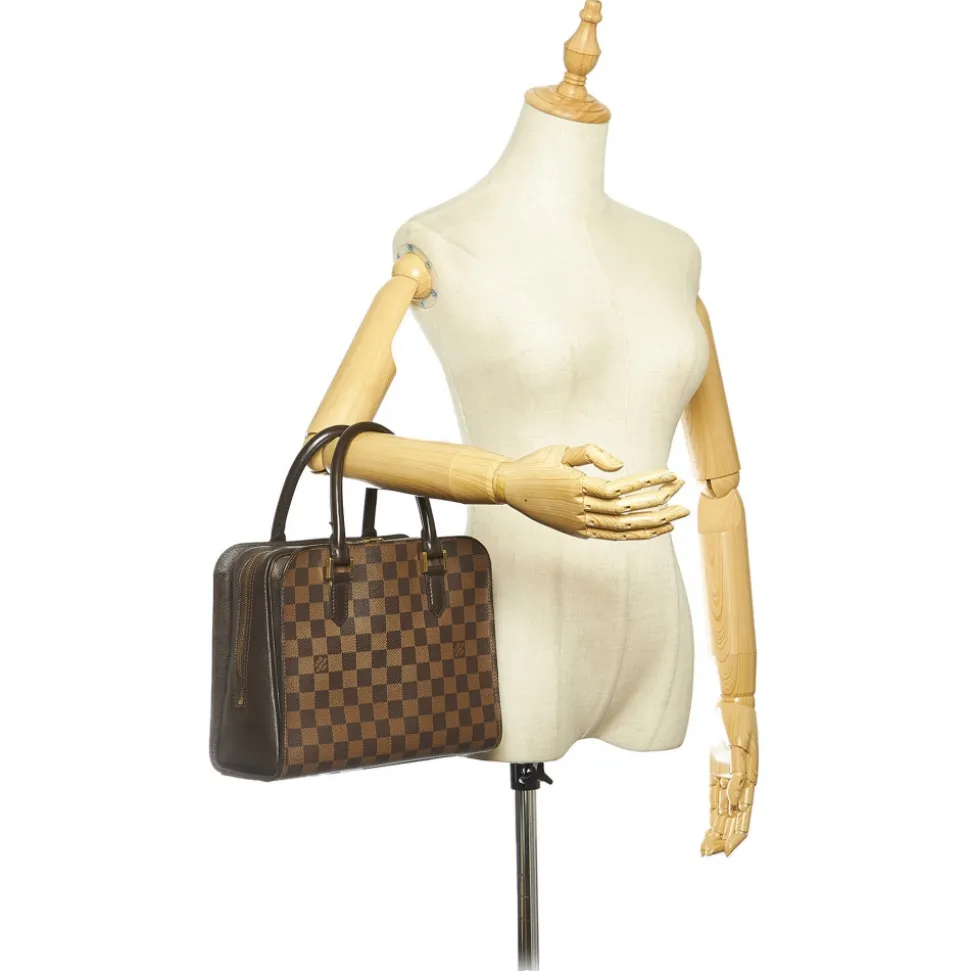 Louis Vuitton Vintage - Damier Ebene Triana - Brown - Damier Canvas and Calf Leather Handbag - Luxury High Quality - Avvenice