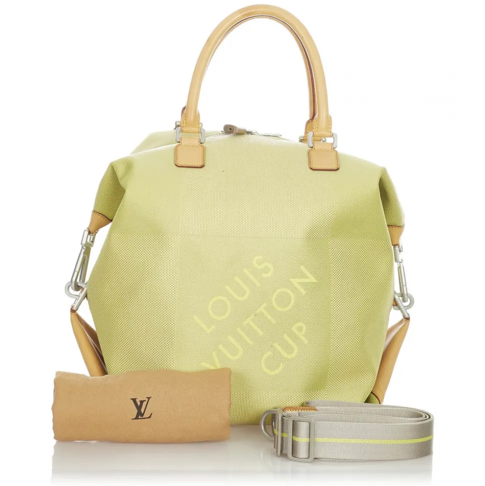 Louis Vuitton Vintage - Damier Geant Americas Cup Cube - Light Green Brown - Nylon and Leather Satchel - Luxury High Quality - Avvenice