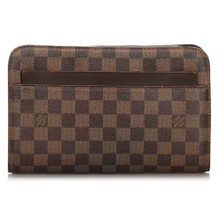 Louis Vuitton Vintage - Damier Ebene Pochette Saint Paul Pouch - Brown - Damier Canvas and Leather Pouch - Luxury High Quality - Avvenice