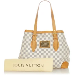Louis Vuitton Vintage - Damier Azur Hampstead MM - White Blue - Damier Canvas and Calf Leather Tote Bag - Luxury High Quality - Avvenice
