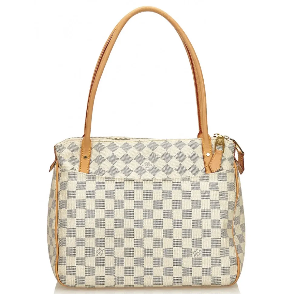 Louis Vuitton Vintage - Damier Azure Figheri PM Bag - White Ivory Blue - Damier Canvas and Leather Handbag - Luxury High Quality - Avvenice