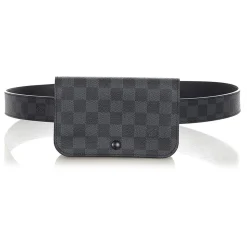 Louis Vuitton Vintage - Damier Graphite Pochette Homme Ceinture - Black Gray - Damier Canvas Belt Bag - Luxury High Quality - Avvenice