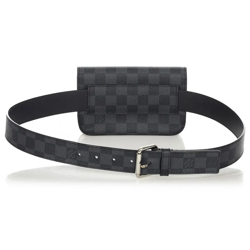 Louis Vuitton Vintage - Damier Graphite Pochette Homme Ceinture - Black Gray - Damier Canvas Belt Bag - Luxury High Quality - Avvenice