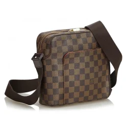 Louis Vuitton Vintage - Damier Ebene Olav PM Bag - Brown - Damier Canvas and Leather Handbag - Luxury High Quality - Avvenice
