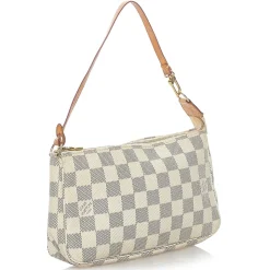 Louis Vuitton Vintage - Damier Azur Pochette Accessoires - White Blue - Leather Handbag - Luxury High Quality - Avvenice